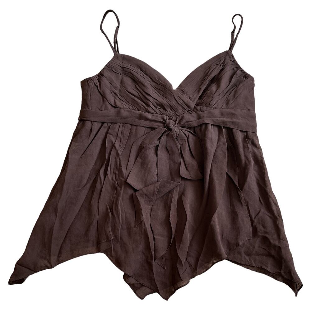 BCBGMAXAZRIA Brown Sphaghetti Top, Medium